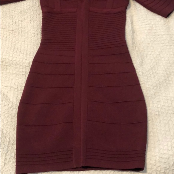 Marciano Ribbed burgundy dress - Picture 2 of 2
